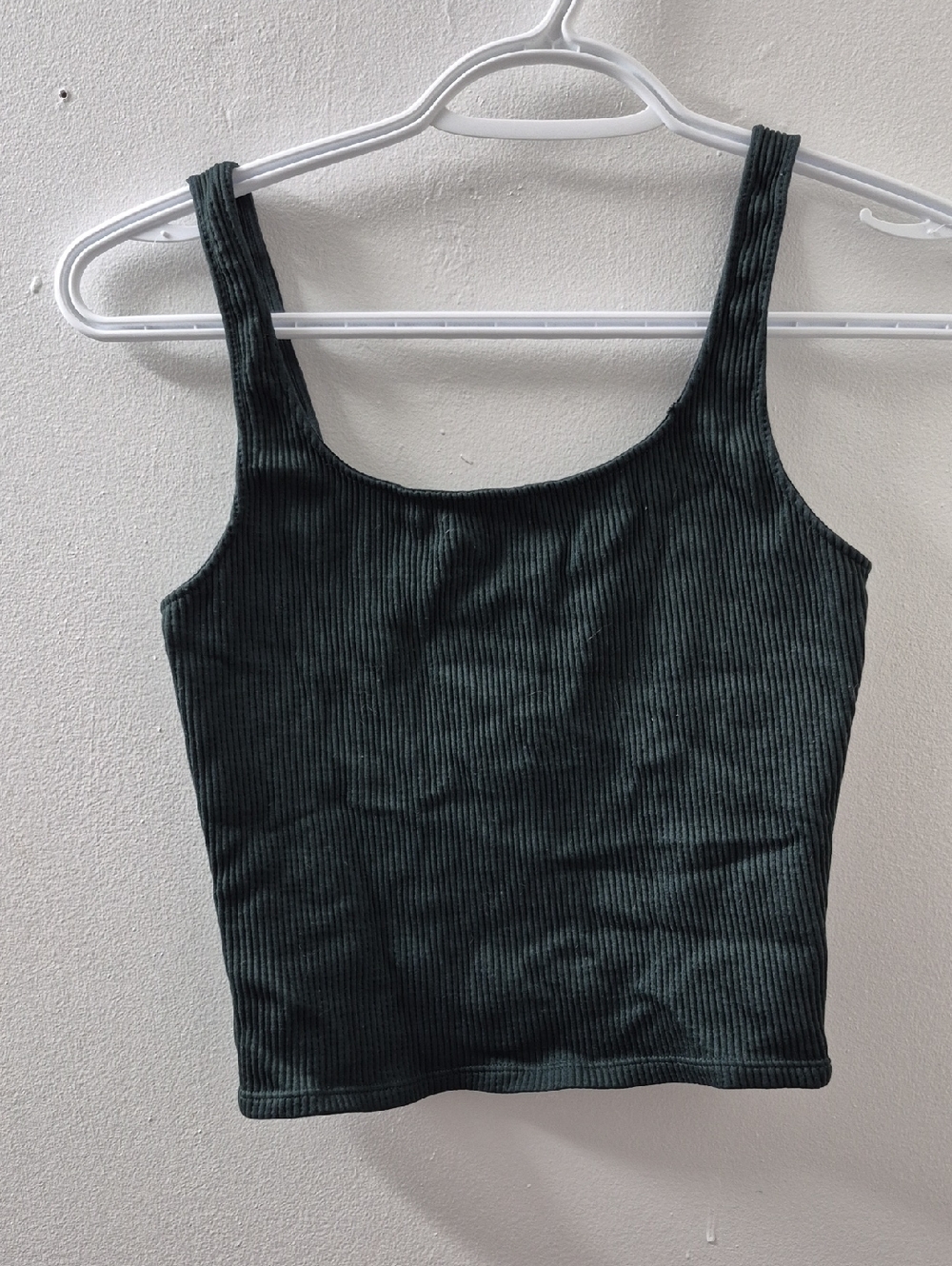Dynamite Ribbed Scoop Tank Top - Forest Green